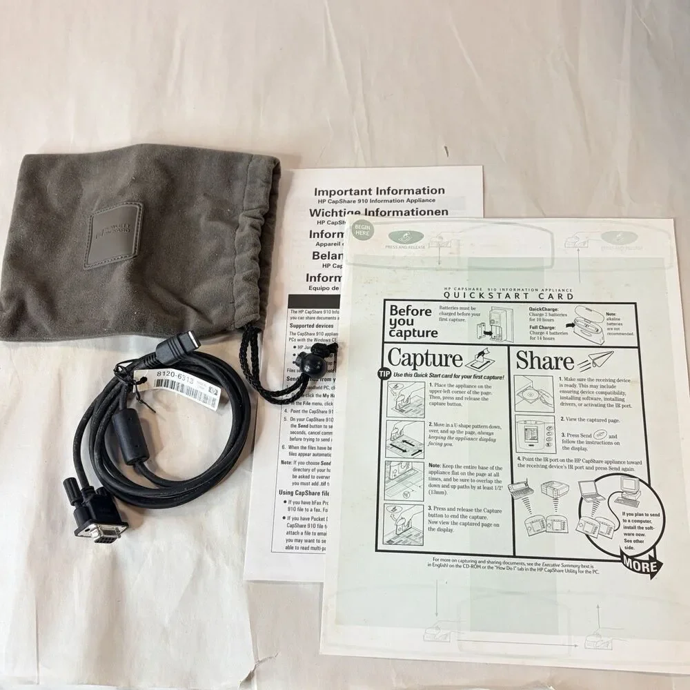 Hewlett Packard HP CapShare 910 Information Appliance C6301B Power On W/Box